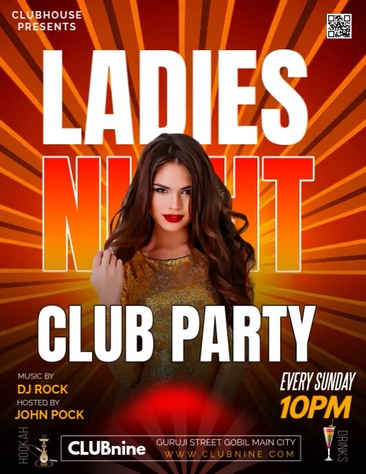 Brown Maximalist Ladies Night  Flyer (us Letter) template