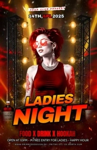 Brown Maximalist Ladies Night Party Tabloid template