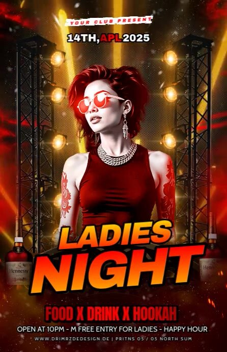 Brown Maximalist Ladies Night Party Tabloid Tablóide template