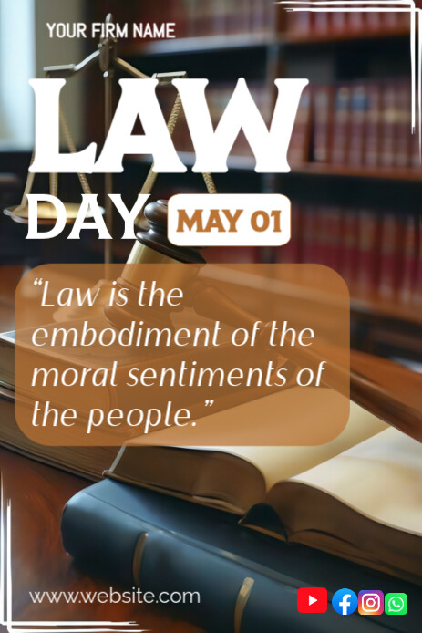 Brown Maximalist Law Day Pinterest Graphic template