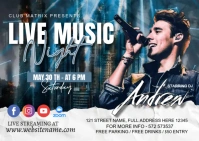 Brown Maximalist Live Music Night  Postcard template