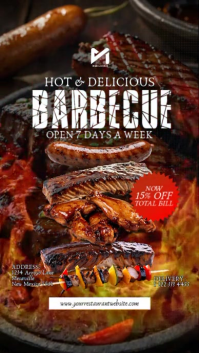 Maximalist BBQ Barbecue Restaurant Instagram Story Video Template