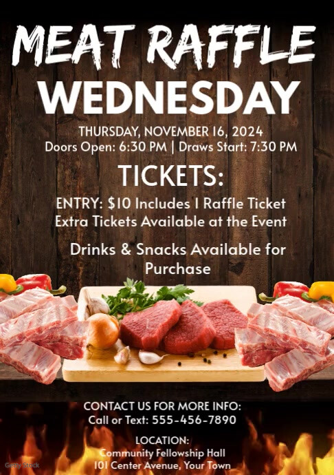 Meat Package Raffle Template Brown Maximalist Meat Raffle Flyer A4 Template | PosterMyWall