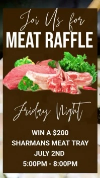 Brown Maximalist Meat Raffle Flyer Instagram Indaba yaku-Instagram template