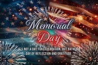Brown Maximalist Memorial Day Label Etiqueta template