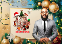 Brown Maximalist Merry Christmas Card Design For You Postcard template