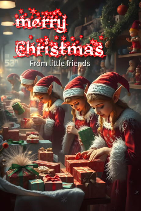 Brown Maximalist Merry Christmas Happy New Year Poster Template ...