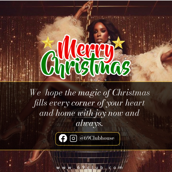 Brown Maximalist Merry Christmas Instagram Post Template | PosterMyWall
