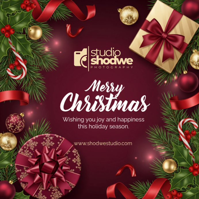 Copy of Brown Maximalist Merry Christmas Instagram Post | PosterMyWall