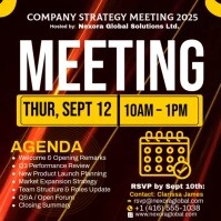 Brown Maximalist Modern Corporate Company Meeting Flyer – Clean, Editable & Professional Business Ev Kvadrat (1:1) template