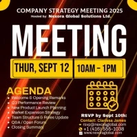 Brown Maximalist Modern Corporate Company Meeting Flyer – Clean, Editable & Professional Business Ev Square (1:1) template