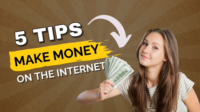 Brown Maximalist Money Making Tips And Ideas Youtube Thumbnail Template ...