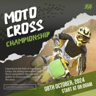 Brown Maximalist Moto Cross Template Instagram Post