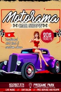 Brun Car Show Affiche Template