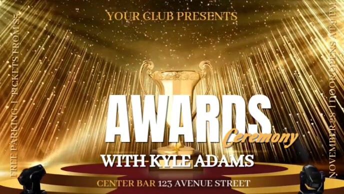 Brown Maximalist Mp4 Video Of Award Ceremony Event Promo Template  Youtube Thumbnail