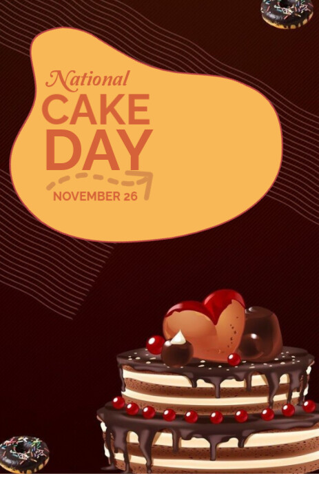 Brown Maximalist National Cake Day Pinterest Graphic Template ...