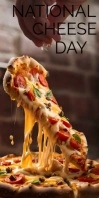 Brown Maximalist National Cheese Day Flyer Roll Up Banner 3' × 6' template