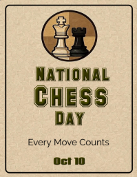 Brown Maximalist National Chess Day Flyer (us Letter) template