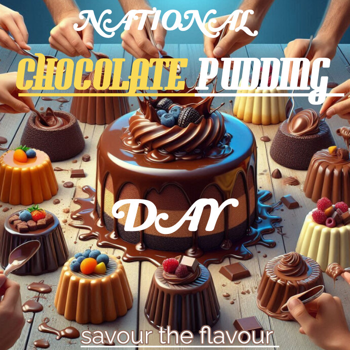 Plantilla de Brown Maximalist National Chocolate Pudding D | PosterMyWall