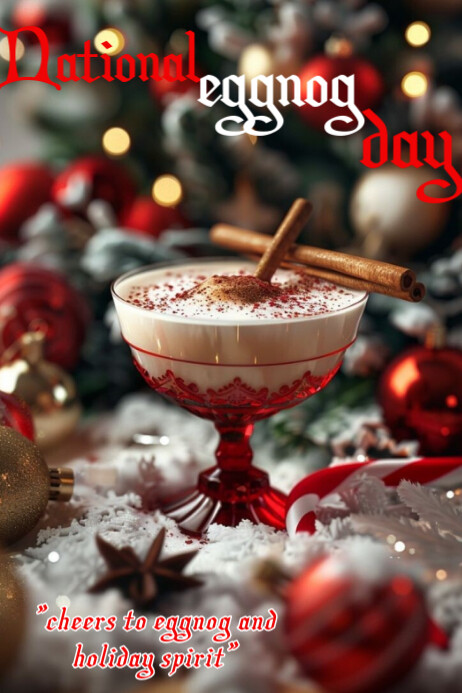 Copy of Brown Maximalist National Eggnog Day Banner 4' × 6' | PosterMyWall