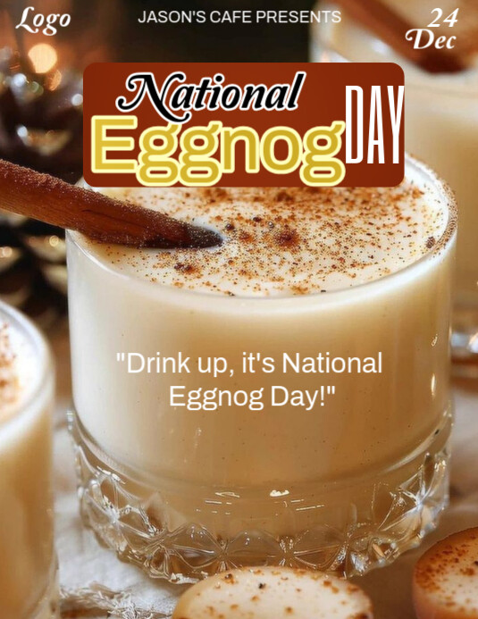 Brown Maximalist National Eggnog Day Flyer (us Letter) Template ...