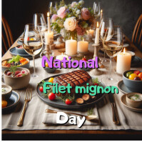 Brown Maximalist National Filet Mignon Day  Instagram Post template