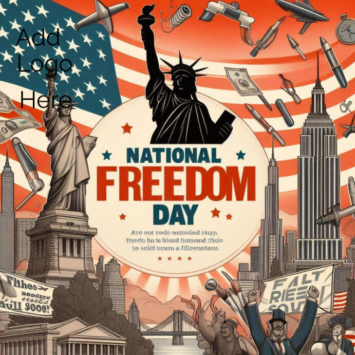 Brown Maximalist National Freedom Day Flyer Instagram Post Template ...