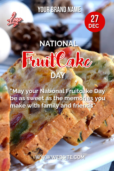 Copy of Brown Maximalist National Fruit Cake Day Poster | PosterMyWall