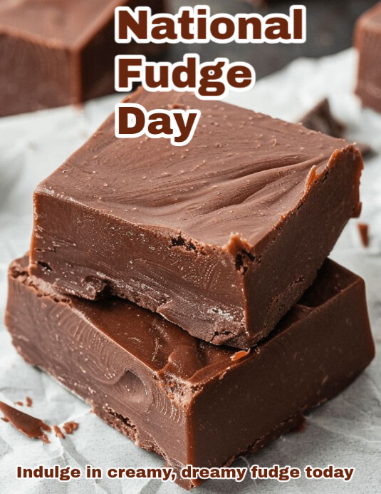 Brown Maximalist National Fudge Day Flyer (us Letter) Pamflet (VSA Brief) template