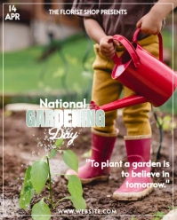 Brown Maximalist National Gardening Day Instagram Portrait template