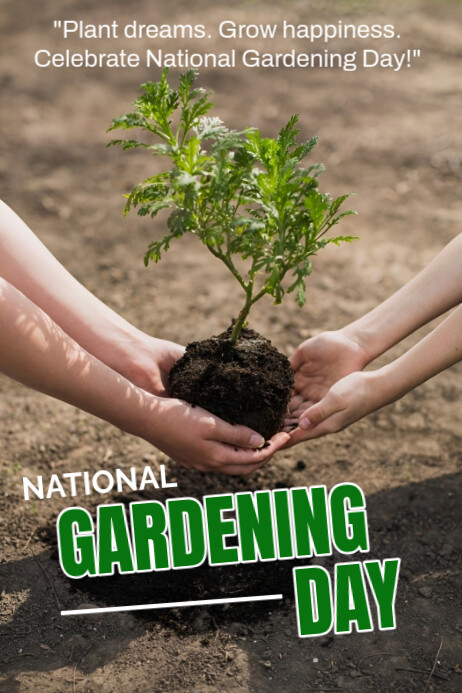 Brown Maximalist National Gardening Day  Poster Plakkaat template