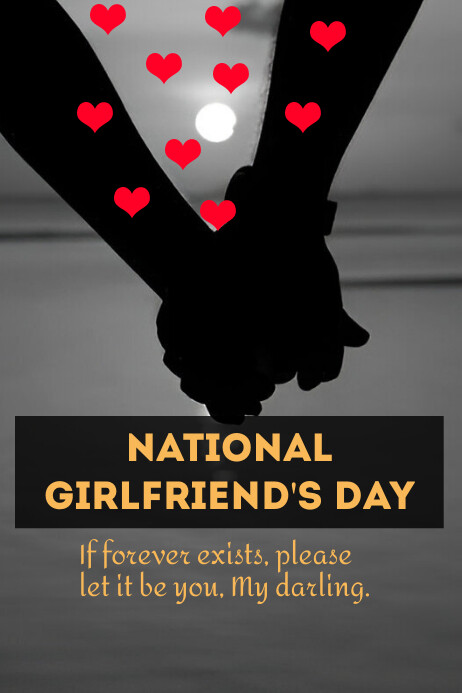 Brown Maximalist National Girlfriend's Day  P Plakat template