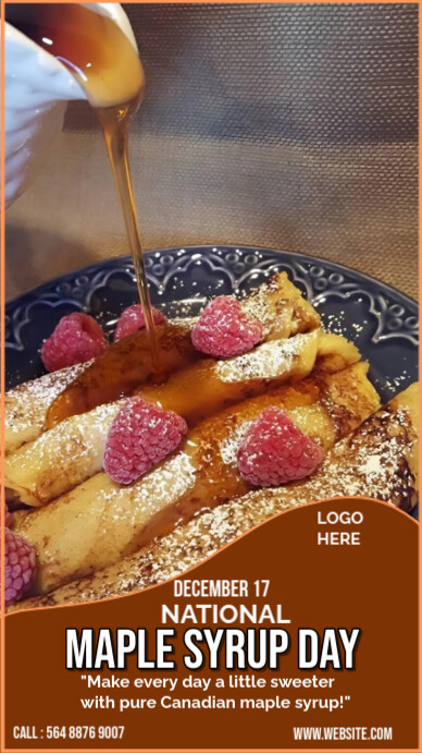 Brown Maximalist National Maple Syrup Day  Instagram Story template