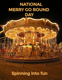 Brown Maximalist National Merry Go Round Day Flyer (us Letter) Volante (Carta US) template