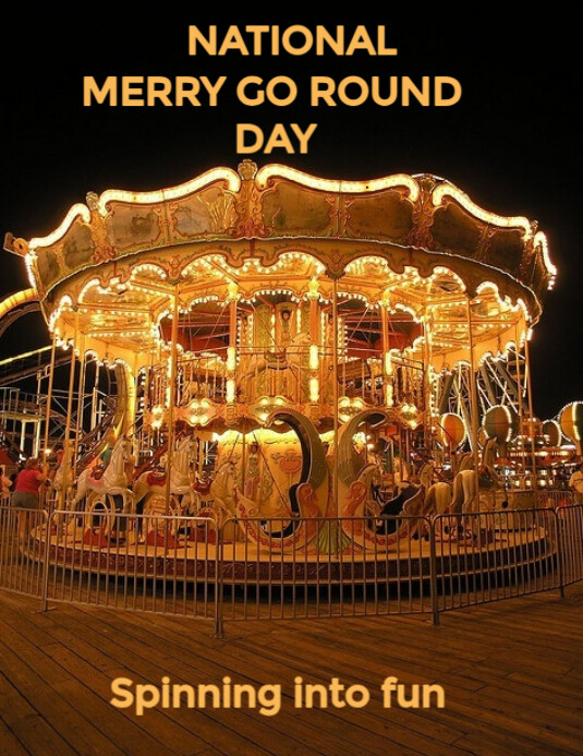 Brown Maximalist National Merry Go Round Day Flyer (us Letter) Pamflet (VSA Brief) template