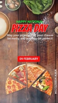 Brown Maximalist National Pizza Day  Instagram Reel template
