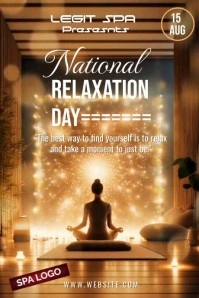 Brown Maximalist National Relaxation Day Post Poster template