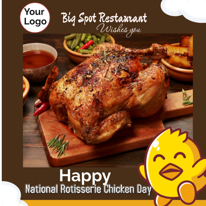 Brown Maximalist National Rotisserie Chicken Template | PosterMyWall