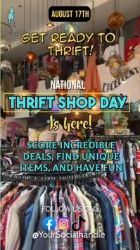 Brown Maximalist National Thrift Shop Day Ins Instagram Story template