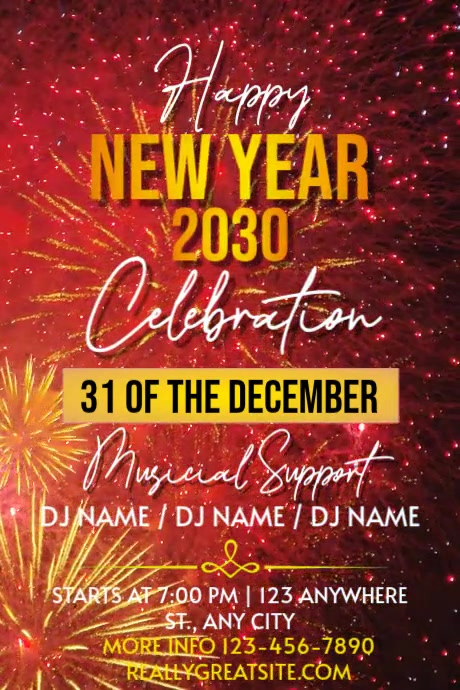 Brown Maximalist New Year Wish Tumblr Graphic template