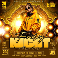 Brown Night Party Instagram 帖子 Template