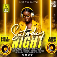 Brown Maximalist Nightclub Party Square Video Cuadrado (1:1) template