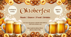 Brown Brown Maximalist Oktoberfest Facebook Event C Sampul Acara Facebook Template