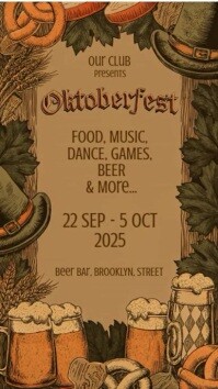 Brown Maximalist Oktoberfest Instagram Story template