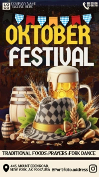 Brown Maximalist Oktoberfest Instagram Story template