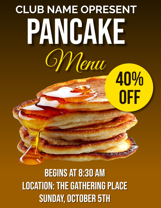 Brown Maximalist Pancake Flyers Flyer (us Let template