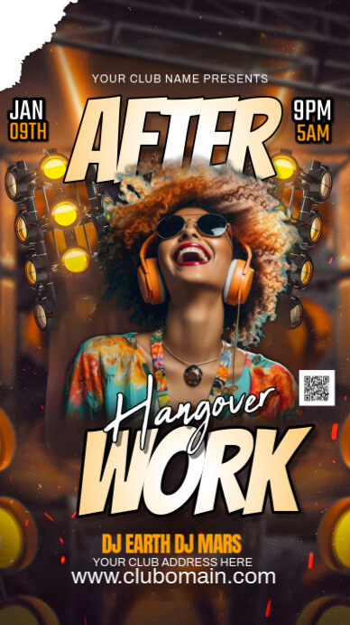 Brown Maximalist Party Flyer  Digital Display (9:16) template