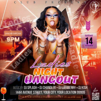 Brown Maximalist Party Night Flyer Instagram Post template