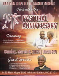 Brown Maximalist Pastoral Anniversary Flyers  Flyer (us Letter) template