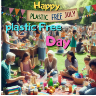 Brown Maximalist Plastic Free Day July  Instagram Post Instagram-bericht template
